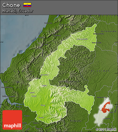 Physical Map of Chone, darken