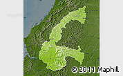 Physical Map of Chone, darken