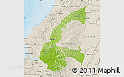 Physical Map of Chone, shaded relief outside