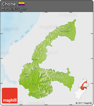 Physical Map of Chone, single color outside