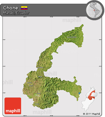 Satellite Map of Chone, cropped outside