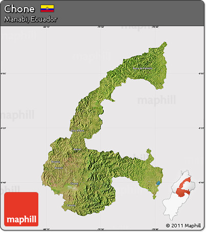 Satellite Map of Chone, cropped outside