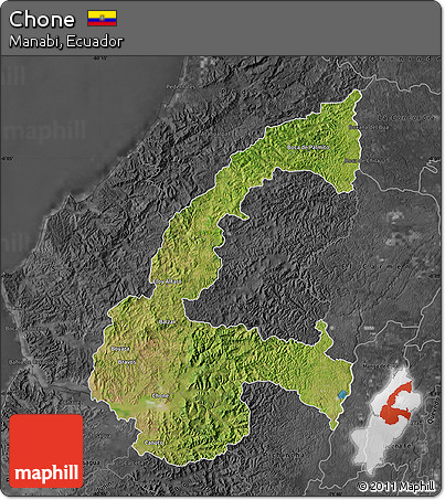 Satellite Map of Chone, darken, desaturated