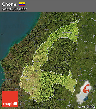 Satellite Map of Chone, darken