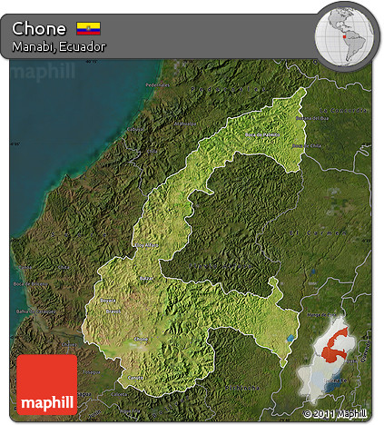 Satellite Map of Chone, darken