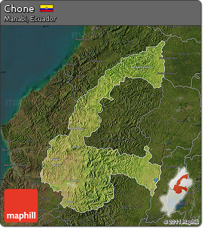 Satellite Map of Chone, darken
