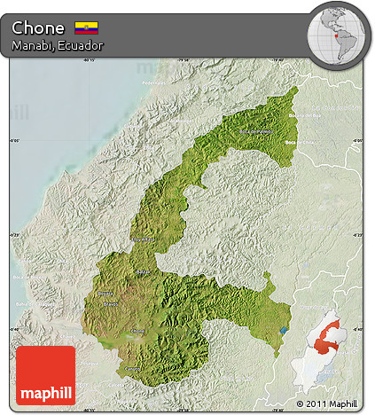 Satellite Map of Chone, lighten