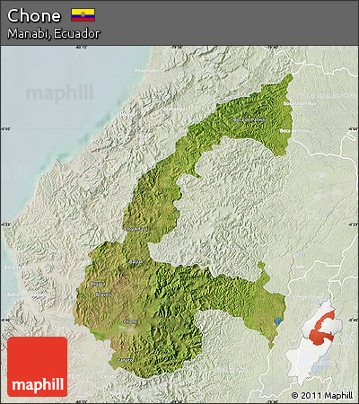 Satellite Map of Chone, lighten