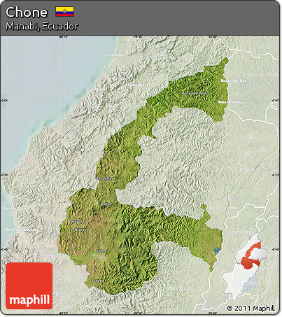 Satellite Map of Chone, lighten