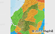 Satellite Map of Chone, political outside