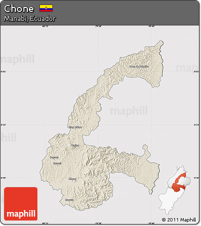 Shaded Relief Map of Chone, cropped outside