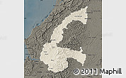 Shaded Relief Map of Chone, darken