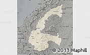 Shaded Relief Map of Chone, darken, semi-desaturated