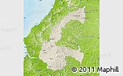 Shaded Relief Map of Chone, physical outside