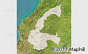 Shaded Relief Map of Chone, satellite outside
