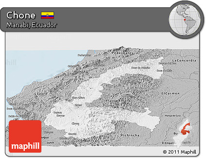 Gray Panoramic Map of Chone