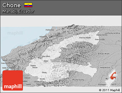 Gray Panoramic Map of Chone