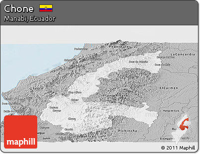 Gray Panoramic Map of Chone