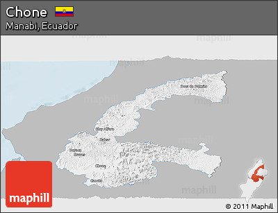 Gray Panoramic Map of Chone, single color outside