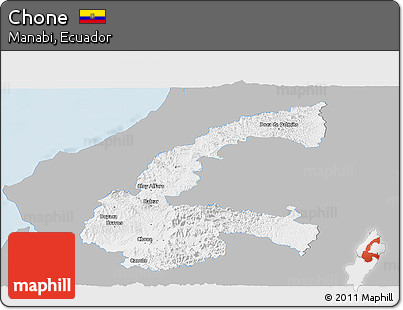 Gray Panoramic Map of Chone, single color outside