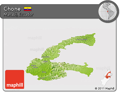 Physical Panoramic Map of Chone, cropped outside
