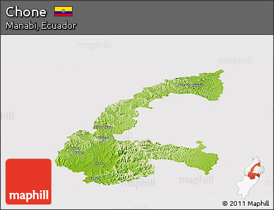Physical Panoramic Map of Chone, cropped outside