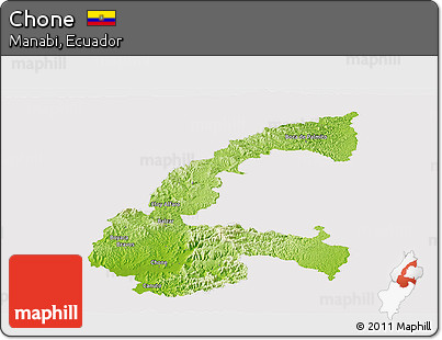 Physical Panoramic Map of Chone, cropped outside