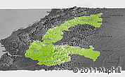 Physical Panoramic Map of Chone, darken, desaturated