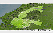 Physical Panoramic Map of Chone, darken