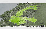 Physical Panoramic Map of Chone, darken, semi-desaturated