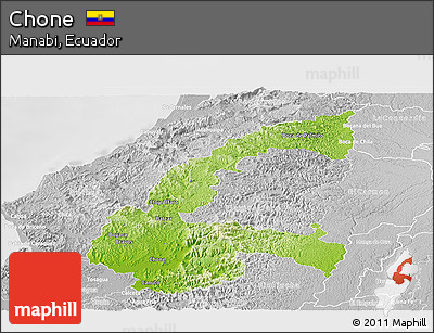 Physical Panoramic Map of Chone, lighten, desaturated