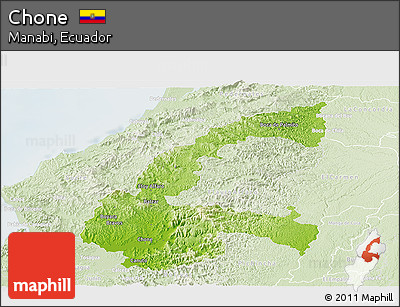 Physical Panoramic Map of Chone, lighten