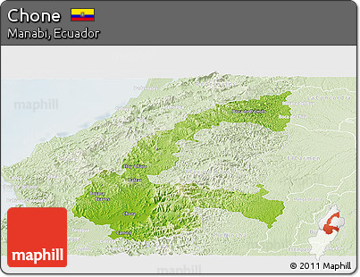 Physical Panoramic Map of Chone, lighten