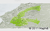 Physical Panoramic Map of Chone, lighten, semi-desaturated