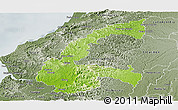 Physical Panoramic Map of Chone, semi-desaturated