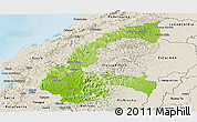 Physical Panoramic Map of Chone, shaded relief outside
