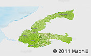 Physical Panoramic Map of Chone, single color outside
