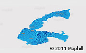 Political Panoramic Map of Chone, cropped outside