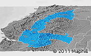 Political Panoramic Map of Chone, desaturated