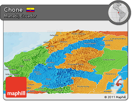 Political Panoramic Map of Chone