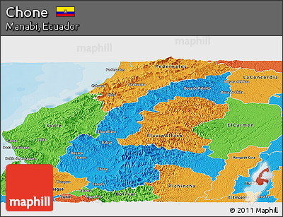 Political Panoramic Map of Chone