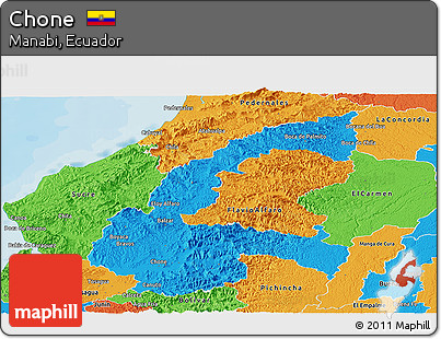 Political Panoramic Map of Chone