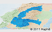 Political Panoramic Map of Chone, lighten