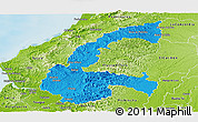 Political Panoramic Map of Chone, physical outside
