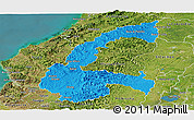 Political Panoramic Map of Chone, satellite outside