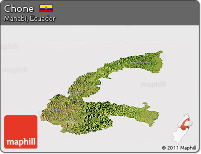 Satellite Panoramic Map of Chone, cropped outside