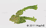 Satellite Panoramic Map of Chone, cropped outside