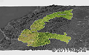 Satellite Panoramic Map of Chone, darken, desaturated
