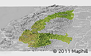 Satellite Panoramic Map of Chone, lighten, desaturated