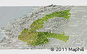 Satellite Panoramic Map of Chone, lighten, semi-desaturated